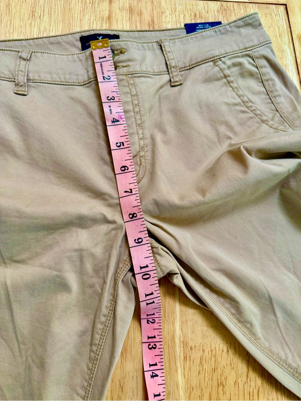 American Eagle Artist Flare Khaki Pants - Low Rise Stretch Size 10 NWT - Picture 9 of 10